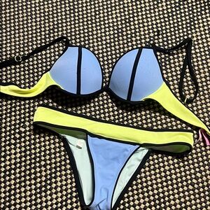 Victoria's Secret Blue and Yellow Bikini